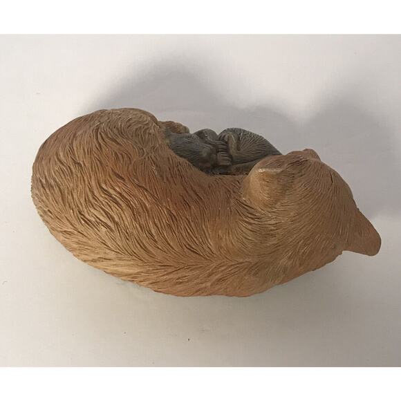 Vintage Sleeping Cat and Mouse Wicker Basket Figurine Plaid Cushion Kitten - Picture 7 of 11